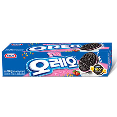 [東西食品Post]オレオ イチゴクリーム 100g×24箱/韓国スイーツ/お取り寄せ