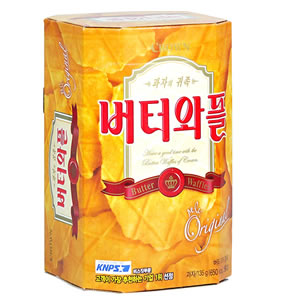 [クラウン]バターワッフル 135g × 15個/韓国お菓子/韓国スナック/ビスケット
