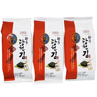 [朝陽食品]王后廣川海苔 3袋(12g)×24セット/韓国食品/韓国味付けのり/焼きのり