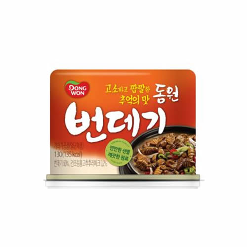 [東遠]ポンテギ缶詰(蚕のサナギ炒め) 130g×48個/韓国食品/保存食/おつまみ