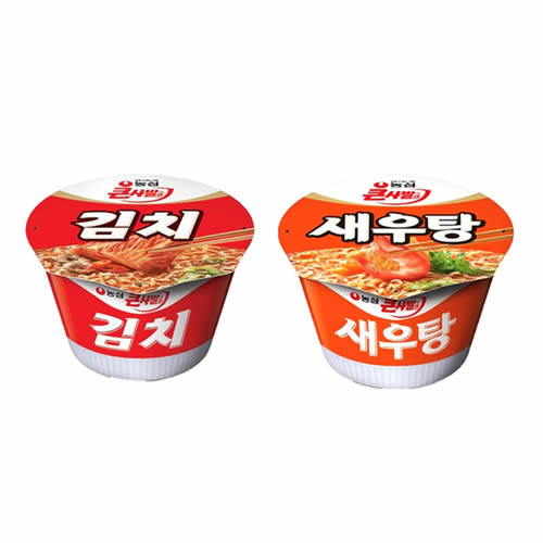 [農心]キムチ麺(大カップ) 16個/セウタン・海鮮エビ味(大カップ) 16個 セット