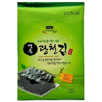 [海の心]エゴマ油 廣川 全形海苔 20g×20袋/韓国食品/韓国味付けのり/焼きのり