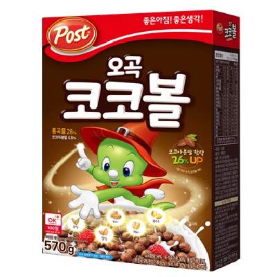 [東西食品 Post]五穀 ココボール 570g×12箱/韓国お菓子/フレーク/シリアル/朝食おやつ/ポスト/チョコボール
