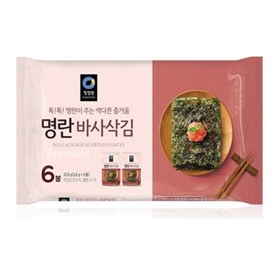 [清浄園]明太子味海苔6袋(22.8g)×15セット/韓国食品/韓国味付けのり/シーズニング海苔