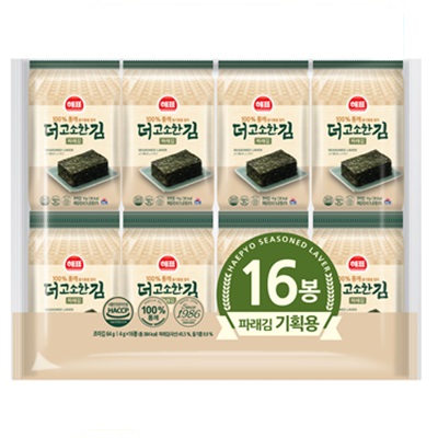 [ヘピョ]お弁当用青海苔 16袋(64g)×8セット/韓国食品/韓国味付けのり/焼きのり