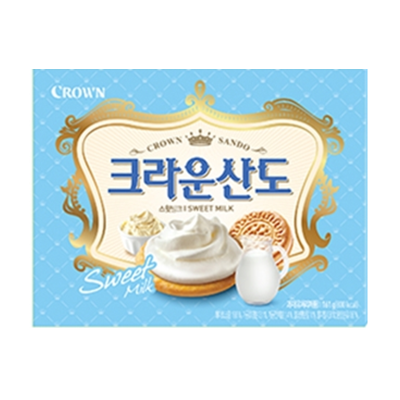 [クラウン]クラウンサンド(スイートミルク) 161g×12箱/韓国お菓子/韓国スナック/クッキー