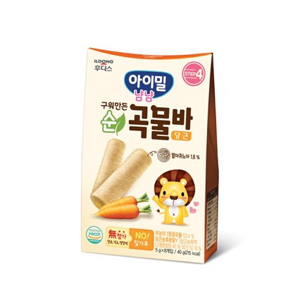 [フディス]焼いて作った純穀物バー(ニンジン味) 40g×6個/韓国お菓子/赤ちゃんのおやつ