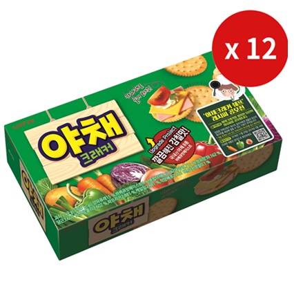 [ロッテ]野菜クラッカー 249g×12箱/韓国お菓子/健康スナック/クラッカー