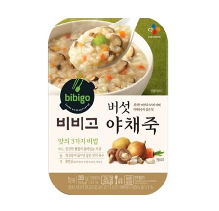 [ビビゴ]キノコ野菜粥 280g×18袋/韓国食品/レトルト/保存食/bibigo/健康粥