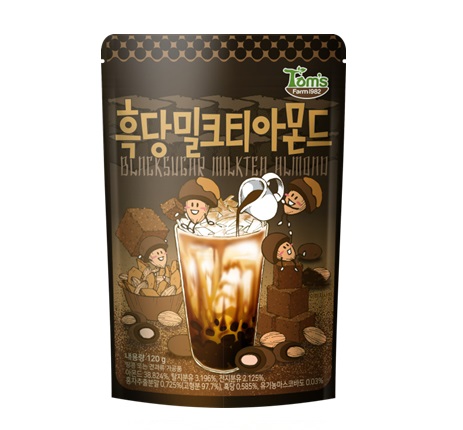 [Tom's Farm]黒糖ミルクティー アーモンド 120g × 10袋/韓国お菓子/ミックスナッツ/おつまみ