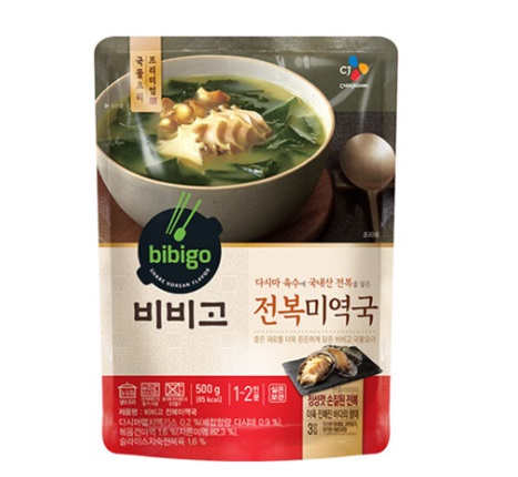 [ビビゴ]アワビのわかめスープ 500g×18個/韓国食品/韓国レトルト/非常食/bibigo/韓国スープ