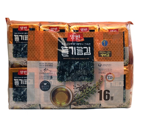 [東遠]ヤンバン エゴマ油海苔16袋(64g)×10セット/韓国食品/韓国海苔/韓国味付けのり/シーズニング海苔