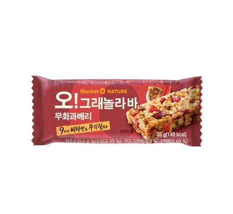 [マーケットオー]グラノーラバ ー イチジクベリー 35g×30個/韓国お菓子/韓国スナック/プロテインバー/チョコバー/Market O